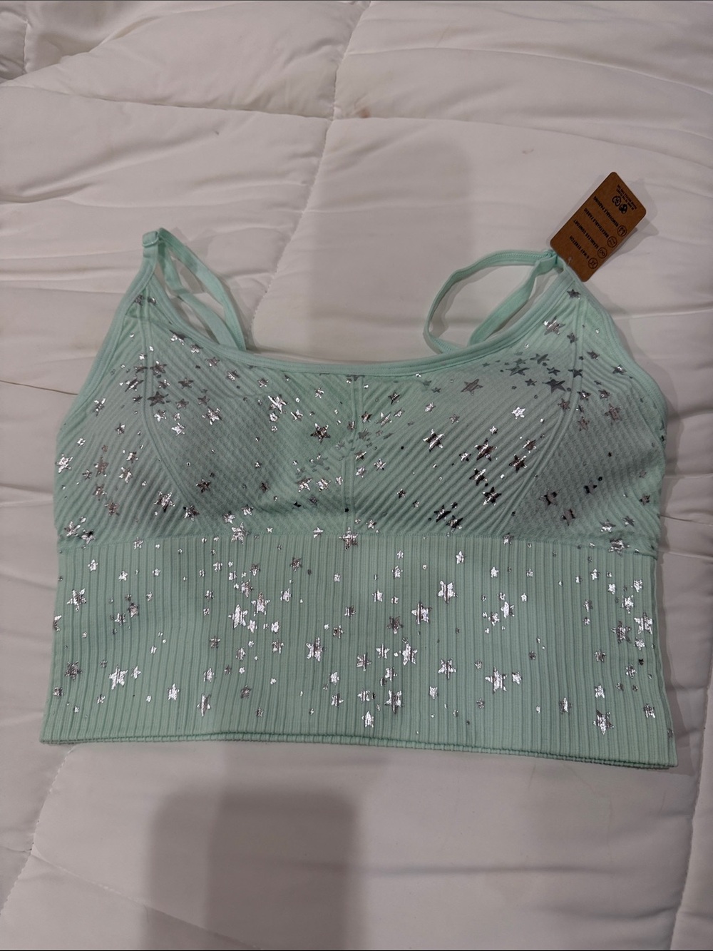 Victoria’s Secret Mint Star Foil Ribbed Bralette